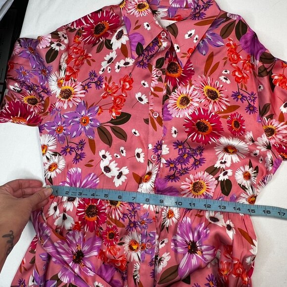 Rachel Parcell Belted Floral Long Sleeve Tiered Shirtdress Botanical Floral 4 - Picture 12 of 16